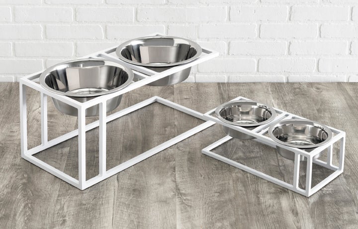 Pets Stop Cantilever Double Dog Diner angular view